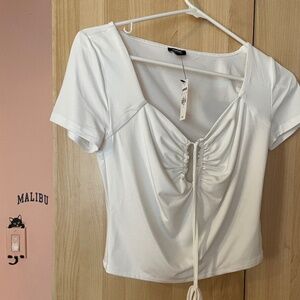 Express White Top with Strings